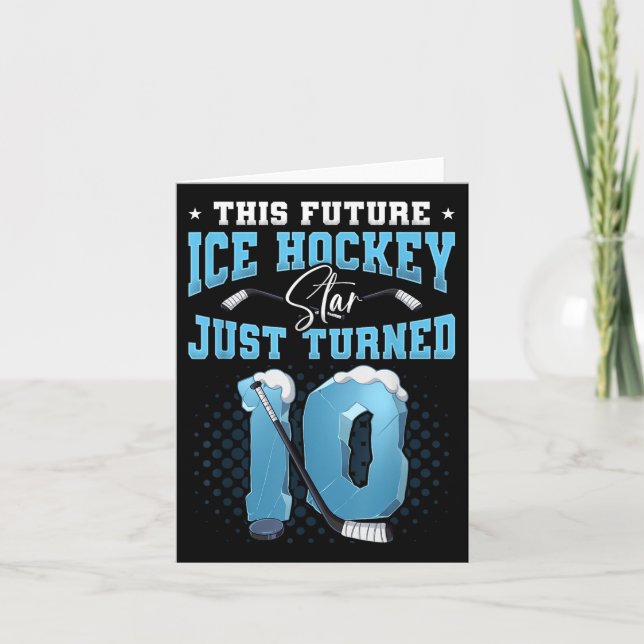Carte 10e anniversaire de hockey sur glace (Devant)