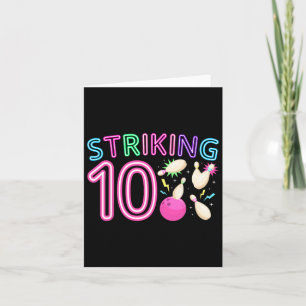 Carte 10e anniversaire de la fête Bowling fille 10 ans B
