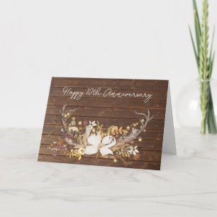 Carte 10e anniversaire Deer Antler Bouquet