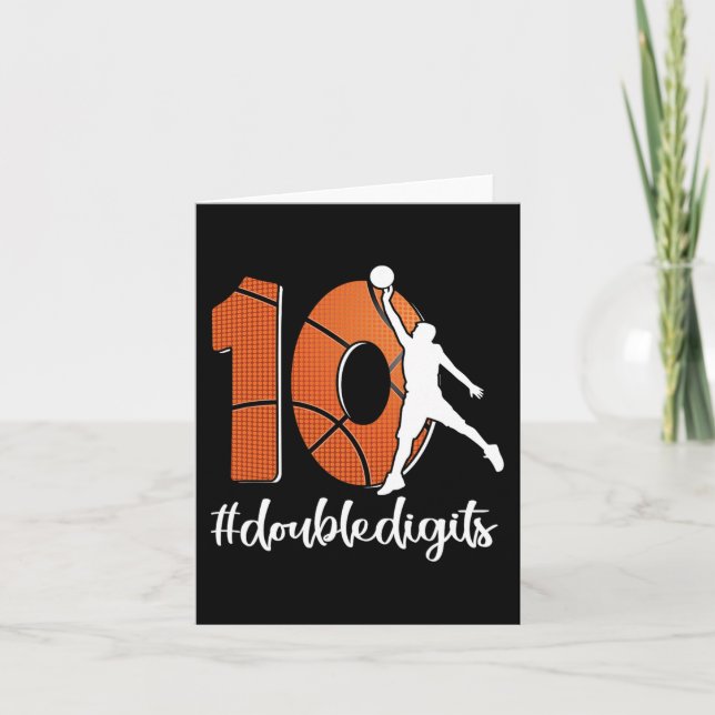 Carte 10e anniversaire Double chiffres Dix Basket Pour G (Devant)