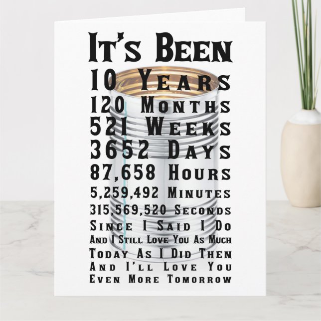 Carte 10e anniversaire du Mariage Tin (Devant)