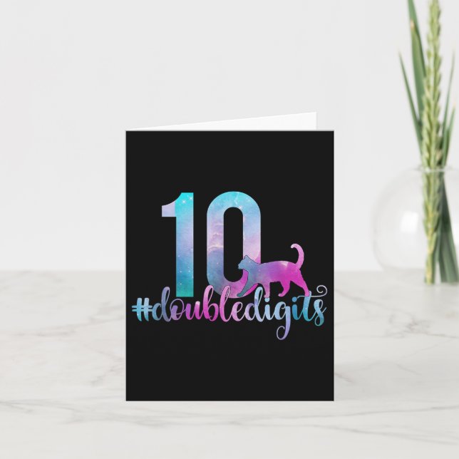 Carte 10e anniversaire fille double chiffres filles dix  (Devant)