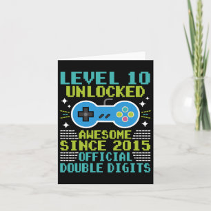 Carte 10e anniversaire garçons niveau 10 déverrouillé st