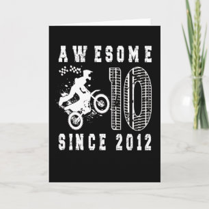 Carte 10e anniversaire Gift Dirt Bike Boy Né en 2012