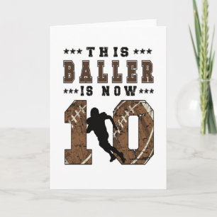 Carte 10e anniversaire Gift Football joueur 10 ans Garço