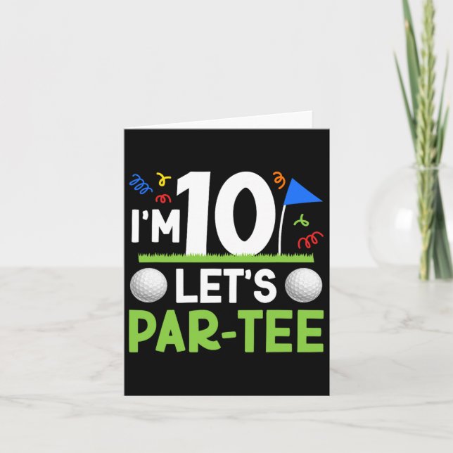 Carte 10e Anniversaire Golf Garçon 10 ans Golfeur (Devant)
