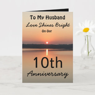 Carte 10e Anniversaire L'amour du mari brille