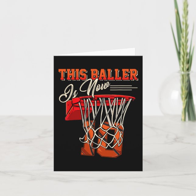 Carte 10e anniversaire pour garçon Basketball 10 ans enf (Devant)