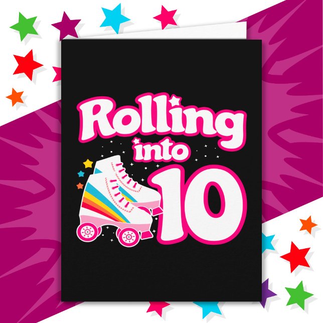 Carte 10e anniversaire Roller Patinage 10 ans (Créateur téléchargé)