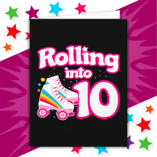 Carte 10e anniversaire Roller Patinage 10 ans