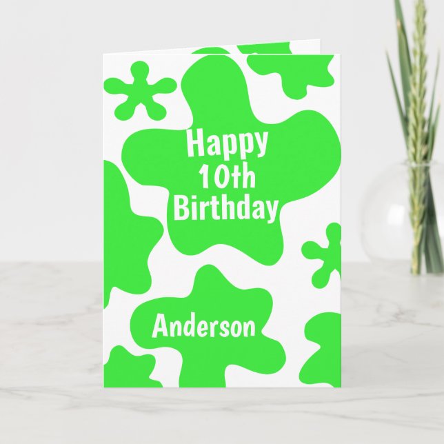 Carte 10e anniversaire Slime vert (Devant)