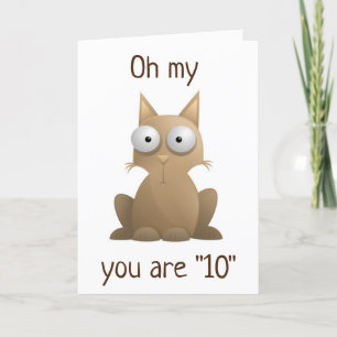 Carte **10e anniversaire SOUHAITS** de SILLY KITTY