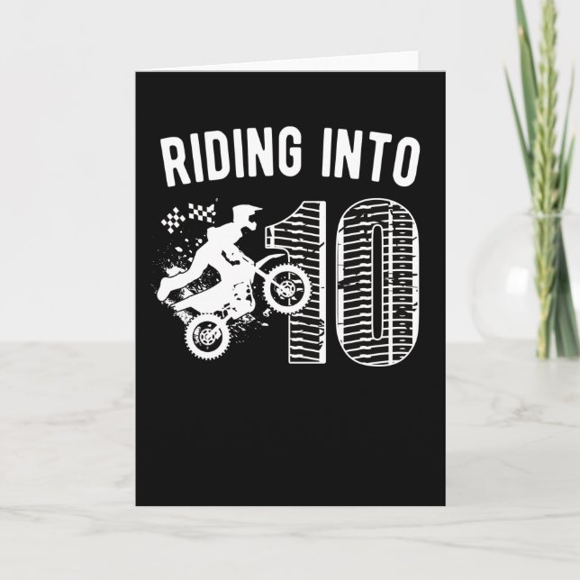 Carte 10e Birthday Venin Dirt Bike 10 Year Old Boy (Devant)