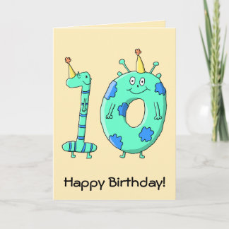 Carte 10ème Bande dessinée d'anniversaire, vert