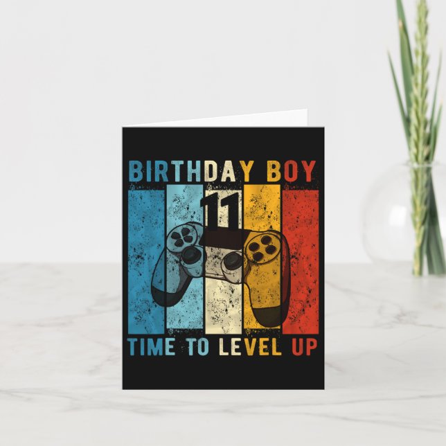 Carte 11 Anniversaire Garçon 11 Temps De Niveau Jusqu'Au (Devant)