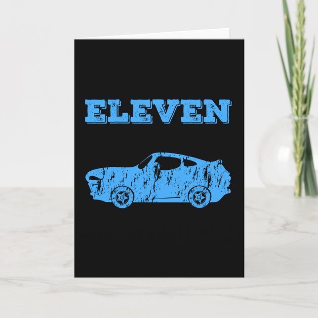 Carte 11 Ans 11e Anniversaire Boy Muscle Car (Devant)