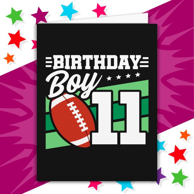 Carte 11 Ans Football Party Thème 11ème anniversaire gar (Créateur téléchargé)