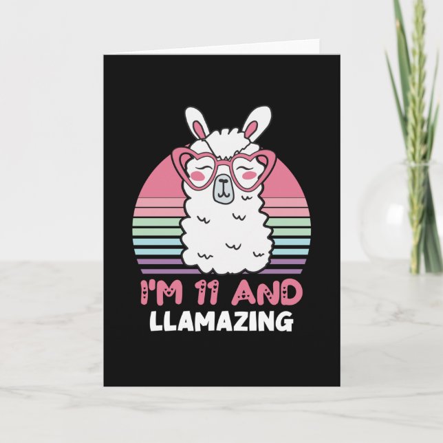 Carte 11 Years Old Bday Llamazing 11th Birthday Llama (Devant)