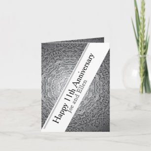 Carte 11e anniversaire Acier modifiable