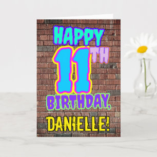 Carte 11e anniversaire - Amusant, Graffiti urbain inspir