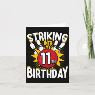Carte 11e Anniversaire Bowling Thème Frapper En Annivers