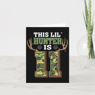 Carte 11e anniversaire Chasse aux cerfs 11 ans Chasseur