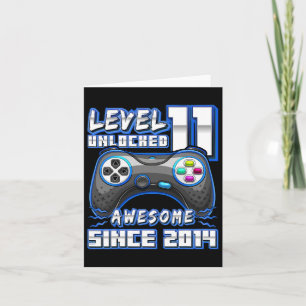 Carte 11e anniversaire Garçon niveau 11 Jeu 11 ans Jeu v