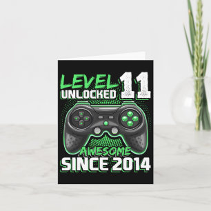 Carte 11e anniversaire Garçon niveau 11 Jeu 11 ans Jeu v