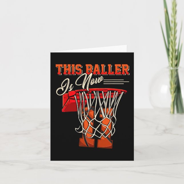 Carte 11e Anniversaire Pour Garçon Basketball 11 Ans Enf (Devant)