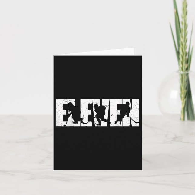 Carte 11e Anniversaire Rétro Hockey sur glace 11 ans Gar (Devant)