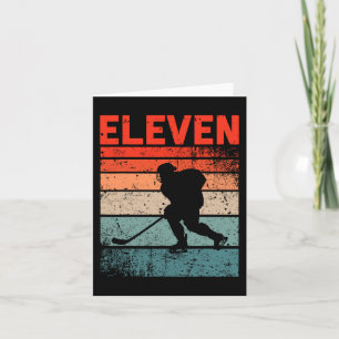 Carte 11e Anniversaire Rétro Hockey sur glace 11 ans Gar