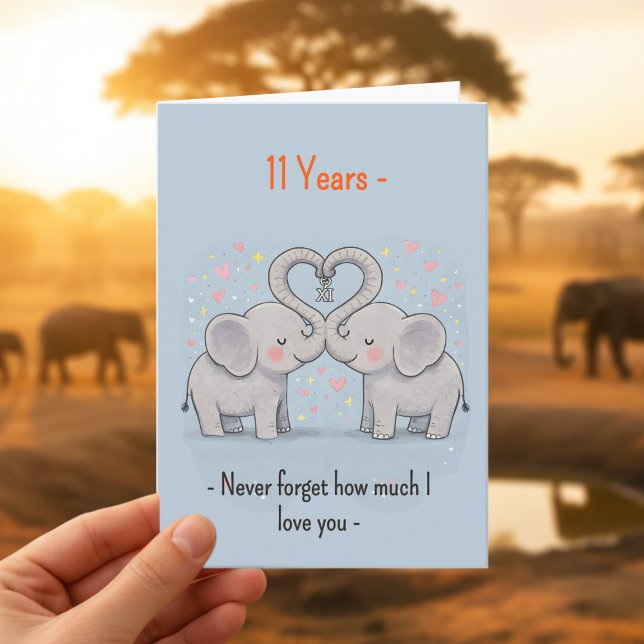 Carte 11th anniversary Elephants never forget (Créateur téléchargé)