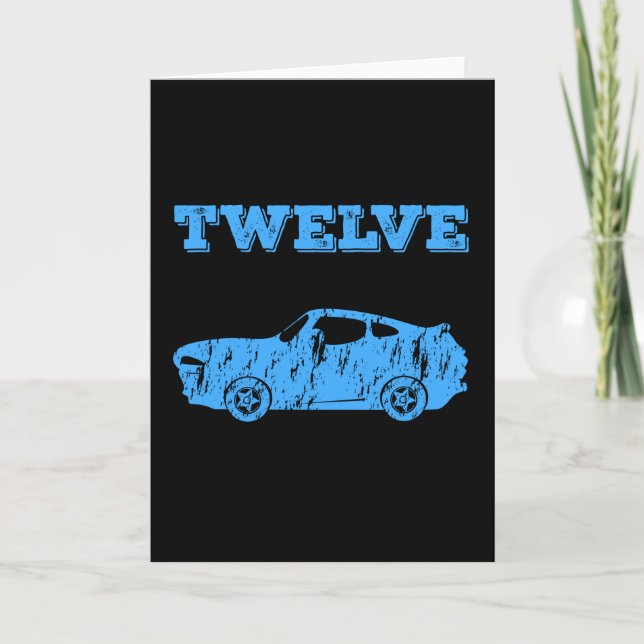 Carte 12 Ans 12e Anniversaire Boy Muscle Car (Devant)