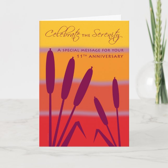 Carte 12 Étape Anniversaire 11 ans Sobre pur (Devant)