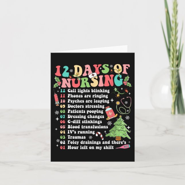 Carte 12 Jour D'Infirmière Hôpital Noël Infirmière Noël  (Devant)