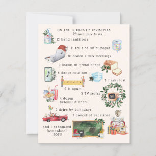 Carte 12 Jours de Covid   Photo de vacances "Quarantine"