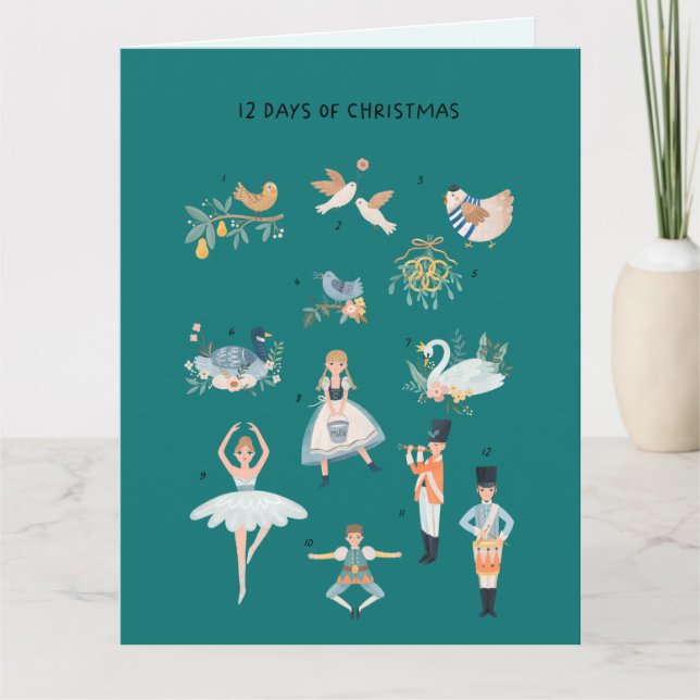 Carte 12 Jours de Noël Vacances Classique (Devant)