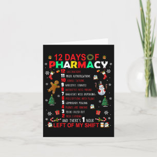 Carte 12 Jours De Pharmacie Funny Christmas Pharmacist T