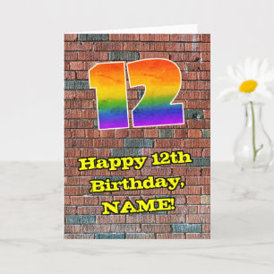 Carte 12e anniversaire : Arc en ciel inspiré par les gra