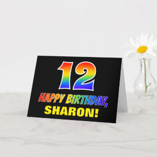 Carte 12e anniversaire : Bold, amusant, simple, arc-en-c