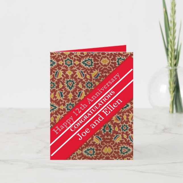 Carte 12e anniversaire du Mariage, Anniversaire de la so (Devant)