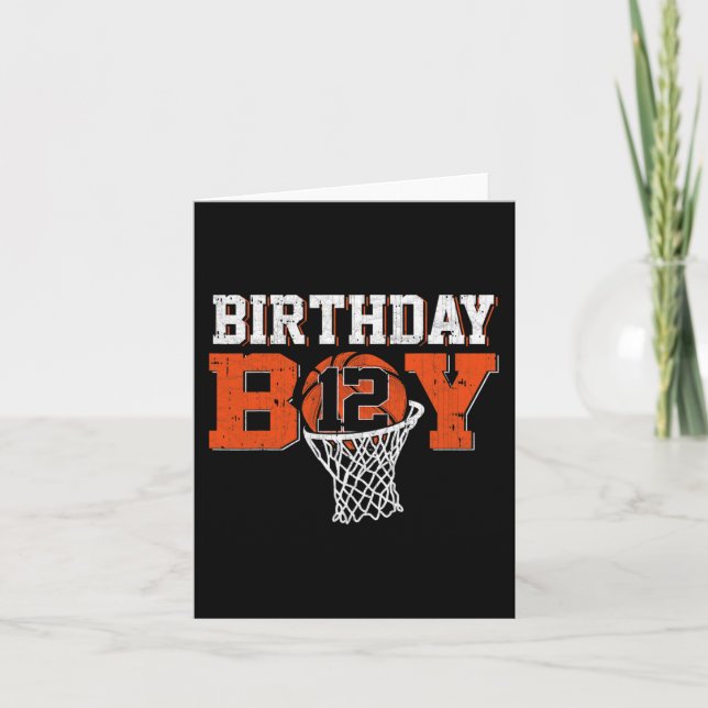 Carte 12e anniversaire garçon de basketball Lover 12 ans (Devant)