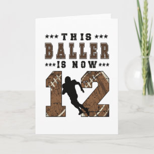 Carte 12e anniversaire Gift Football joueur 12 ans Garço