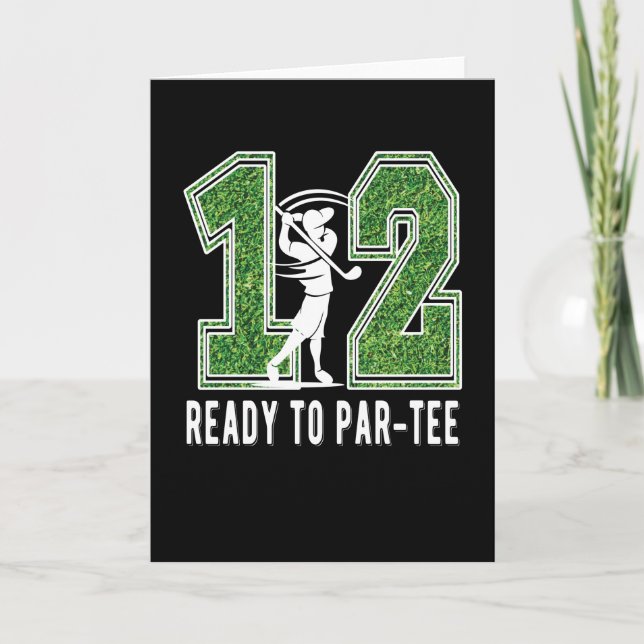 Carte 12e anniversaire Gift Joueur de golf 12 ans Garçon (Devant)
