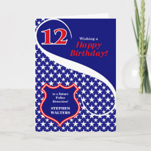 Carte 12e anniversaire Thème d'application de la loi ave