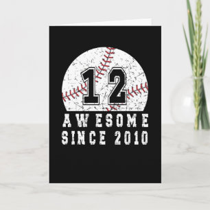 Carte 12ème Anniversaire Né En 2010 Baseball Boy 12 An