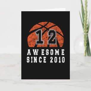 Carte 12ème Anniversaire Né En 2010 Basketball Boy 12 An
