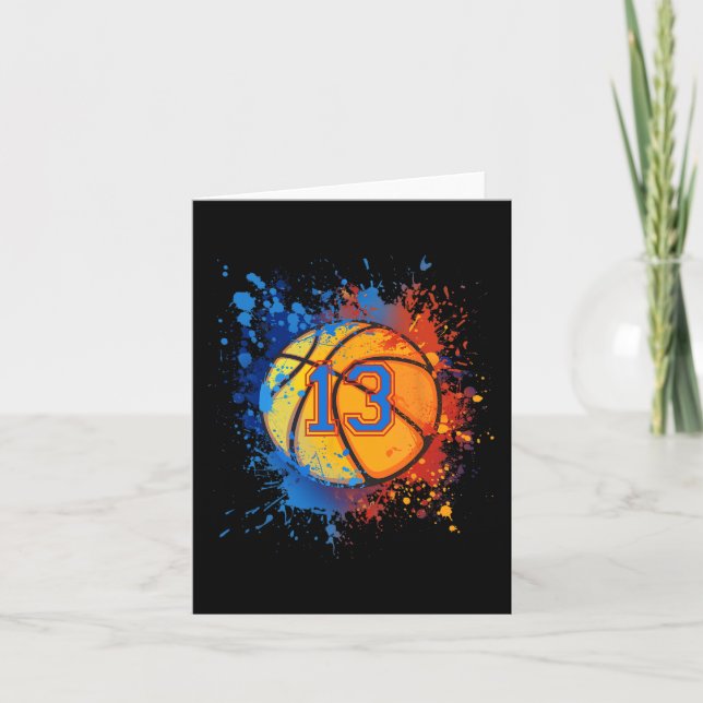 Carte 13 Ans 13e Anniversaire Basketball Cadeau Pour Gar (Devant)
