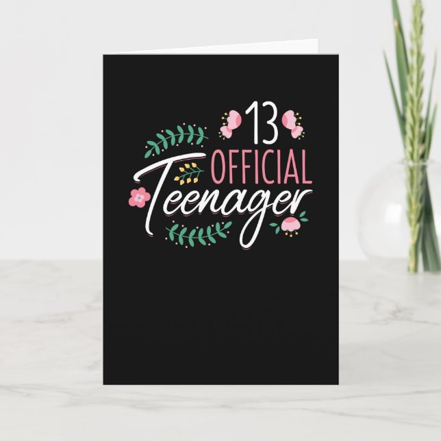 Carte 13 Cadeau Officiel Adolescent Filles Anniversaire (Devant)