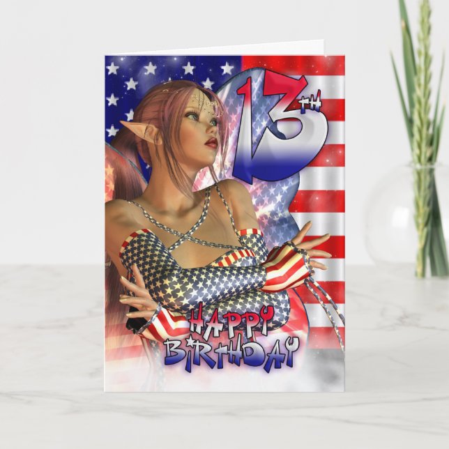Carte 13E anniversaire adolescent, Joyeux 13e anniversai (Devant)
